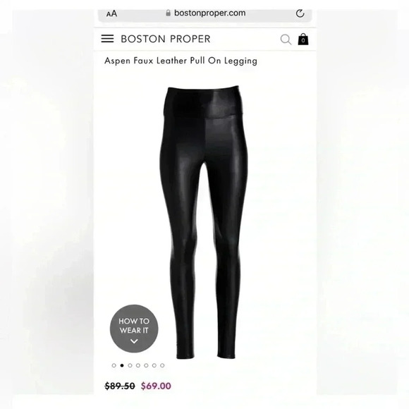 Boston Proper Aspen Faux Leather leggings size XL - Picture 1 of 8